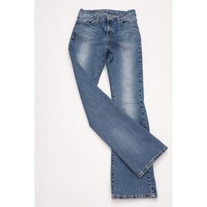 GUESS Y2K Style Womens 29x32 Mid Rise Bootcut Flare Jeans Blue Wash Stretch